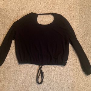 Black over sized cinched hollister lightweight sweater